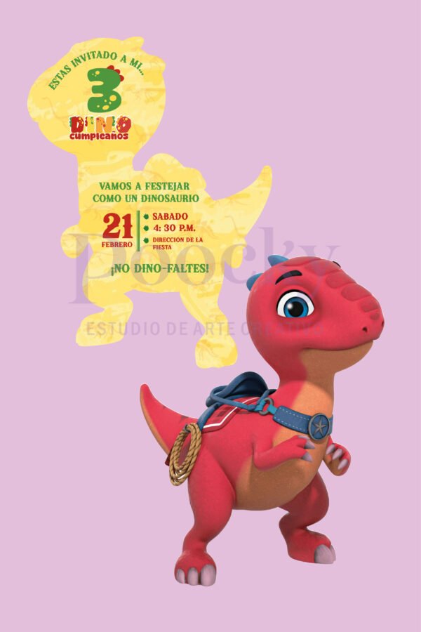 Plantilla invitación dino ranch