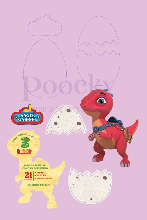 Plantilla invitación dino ranch